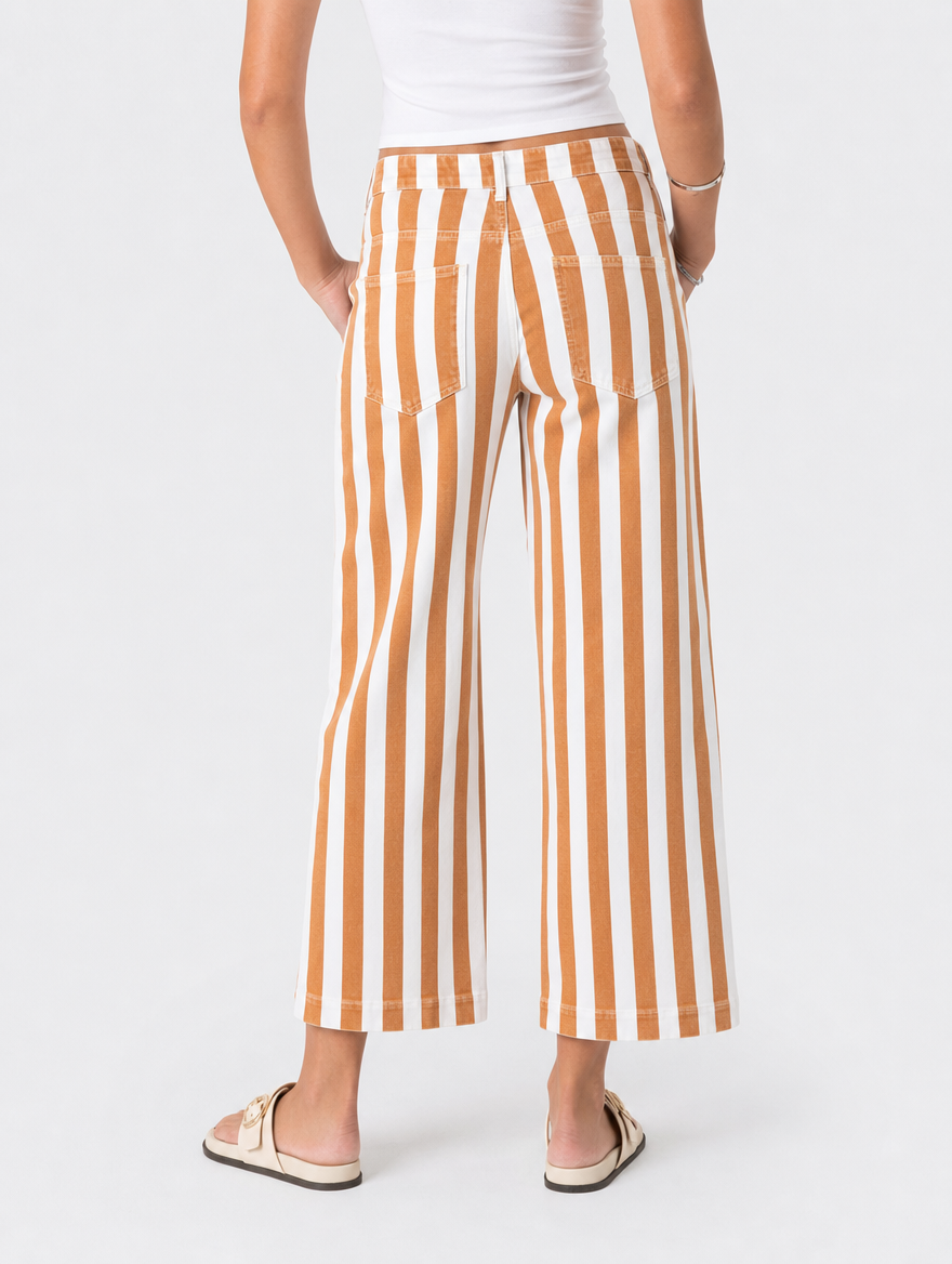 Cropped Striped Jeans
