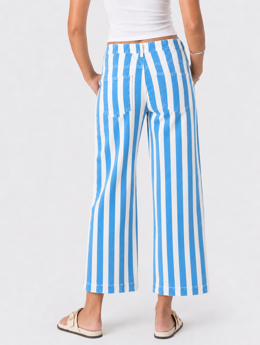 Cropped Striped Jeans