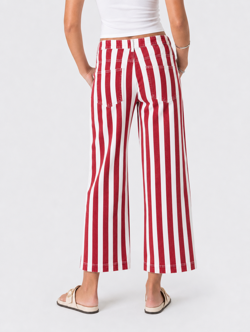 Cropped Striped Jeans