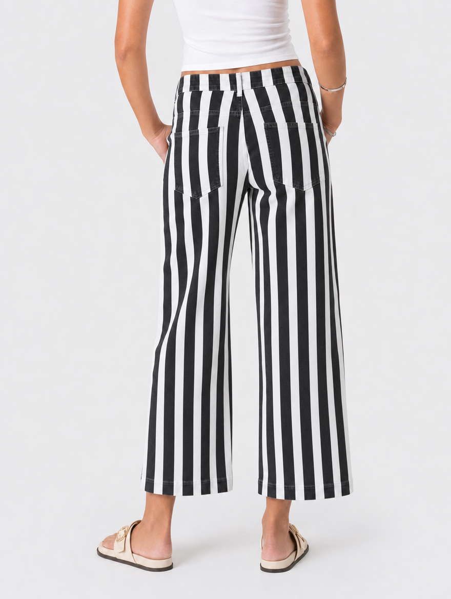 Cropped Striped Jeans