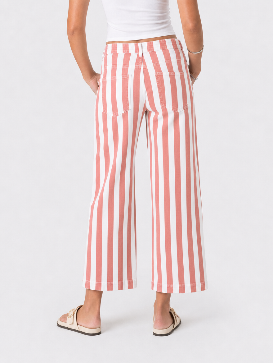 Cropped Striped Jeans