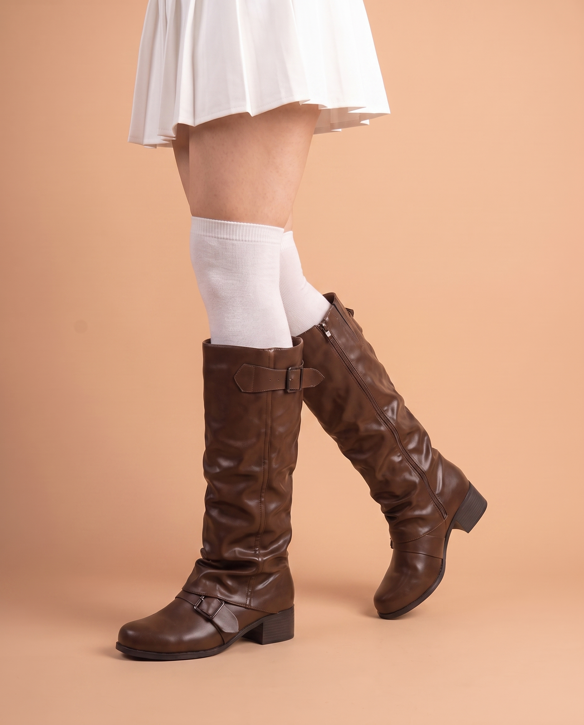 Viral Fall Leather Slouch Boots